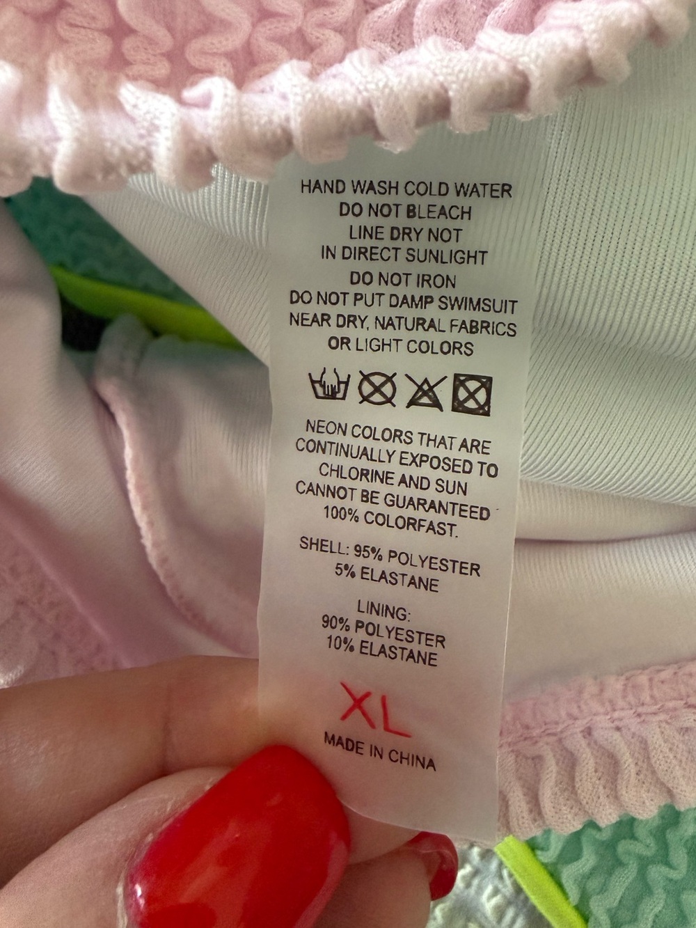 NWOT Women’s Colorblock High-Waist Bikini Set - Pastel Pink, Light Blue & Lime - Picture 3 of 4